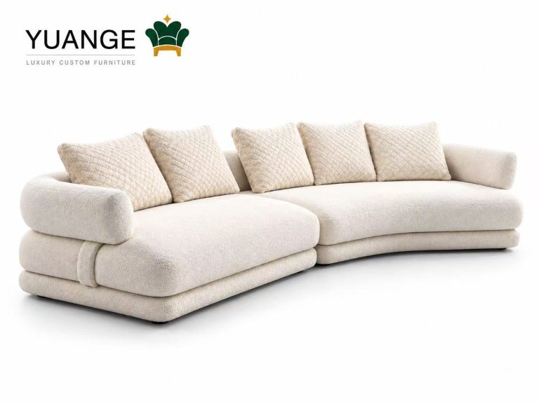 Curved Ivory Sectional Sofa