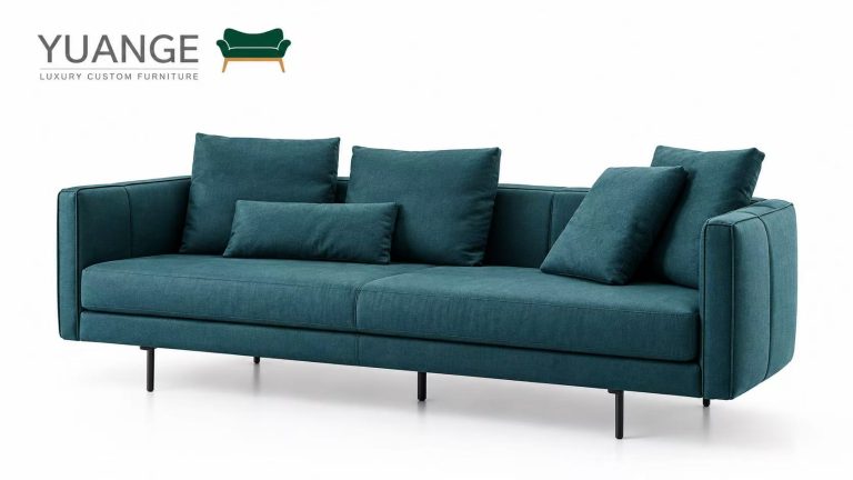 Teal Slim-Leg Sofa