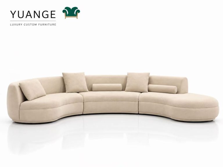Cream Curved Modular Sofa