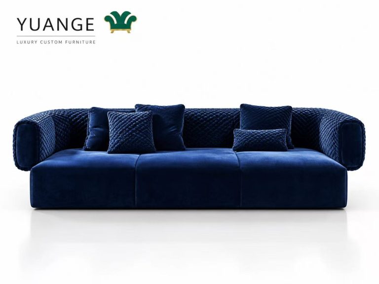 Navy Quilted Lounge Sofa