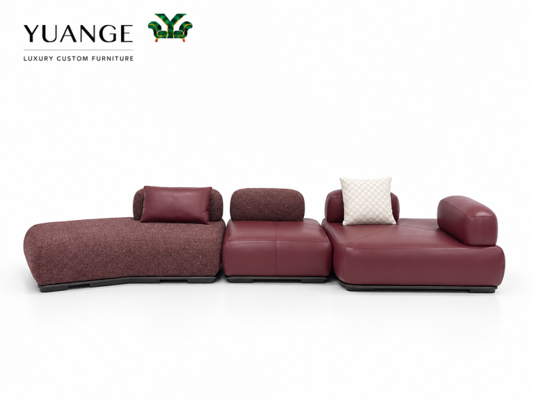 Burgundy Modular Lounge Sofa