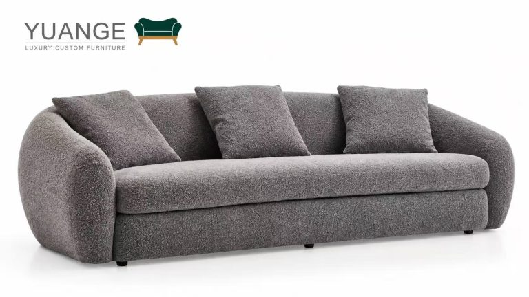 Grey Rounded-Arm Lounge Sofa