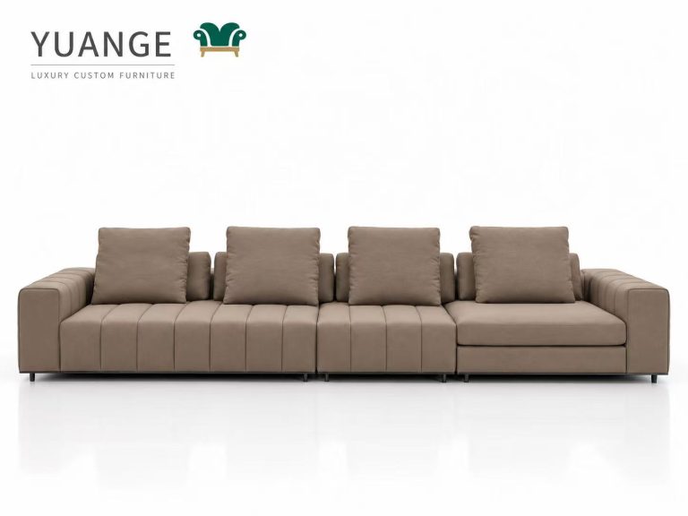 Taupe Channel-Stitched Sofa