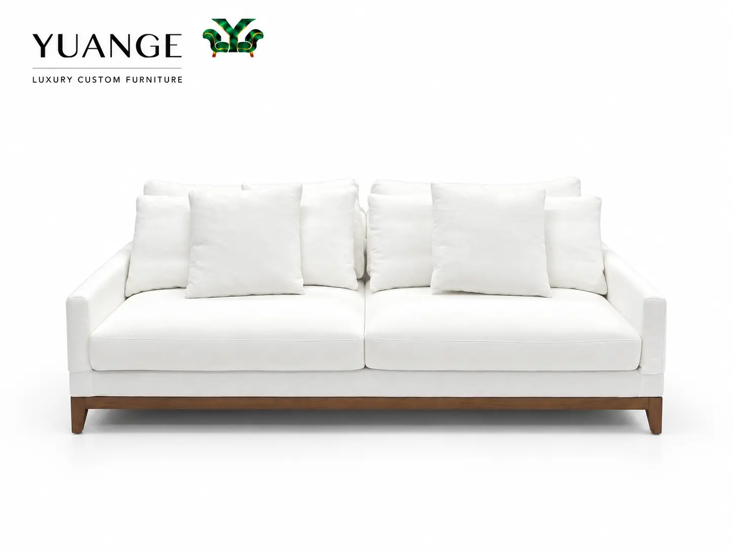 A32 white wood-base lounge sofa front view