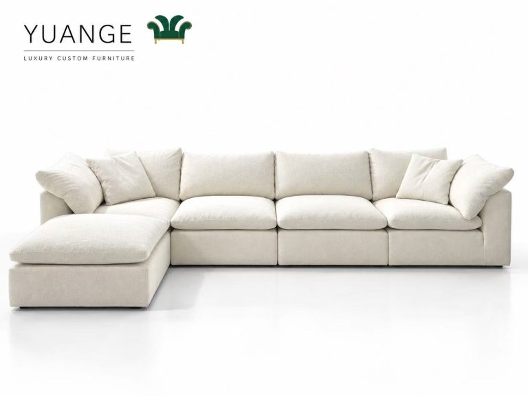 Ivory Chaise Sectional Sofa